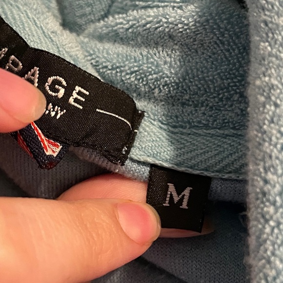 Y2K Blue Terry Cloth Rampage Clothing Crop Zip Up Hoodie Sweatshirt - Picture 5 of 6